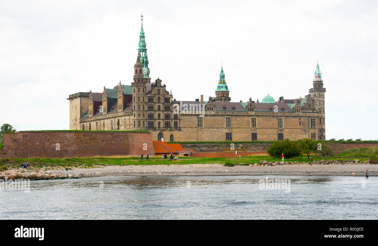 Kronborg Castle and fortification at Helsingor also known as Elsinore in eastern Denmark Stock Photo