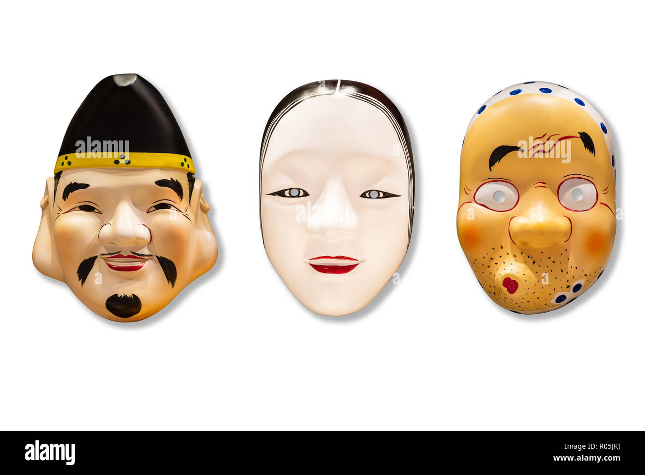 Collection of Traditional Japanese mask Kabuki Mask on white background.  mock up for art Stock Photo - Alamy