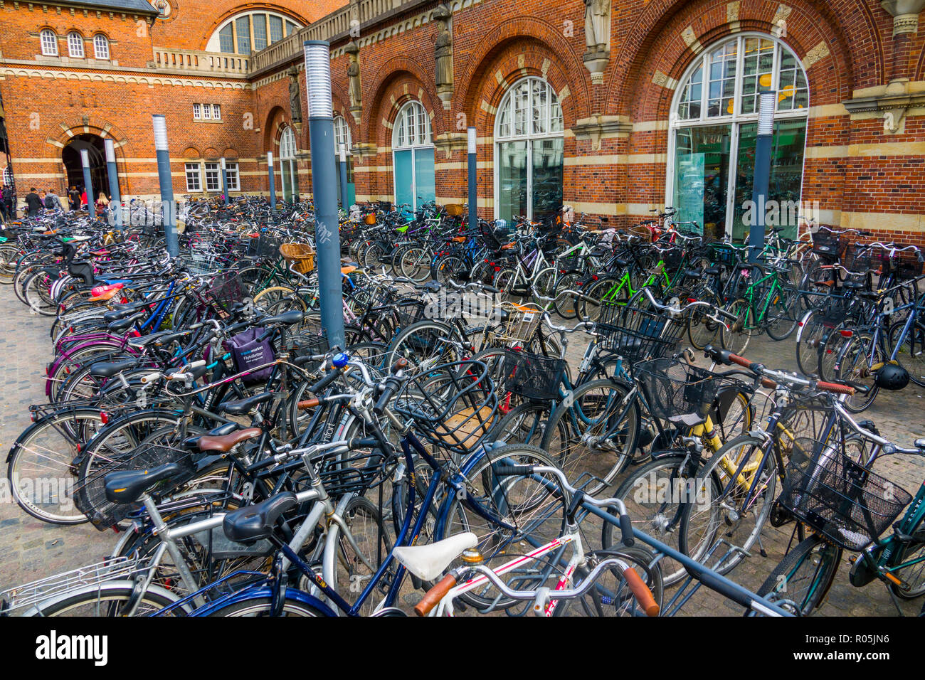 Importance of bicycle transportation in Copenhagen Denmark capital city Stock Photo