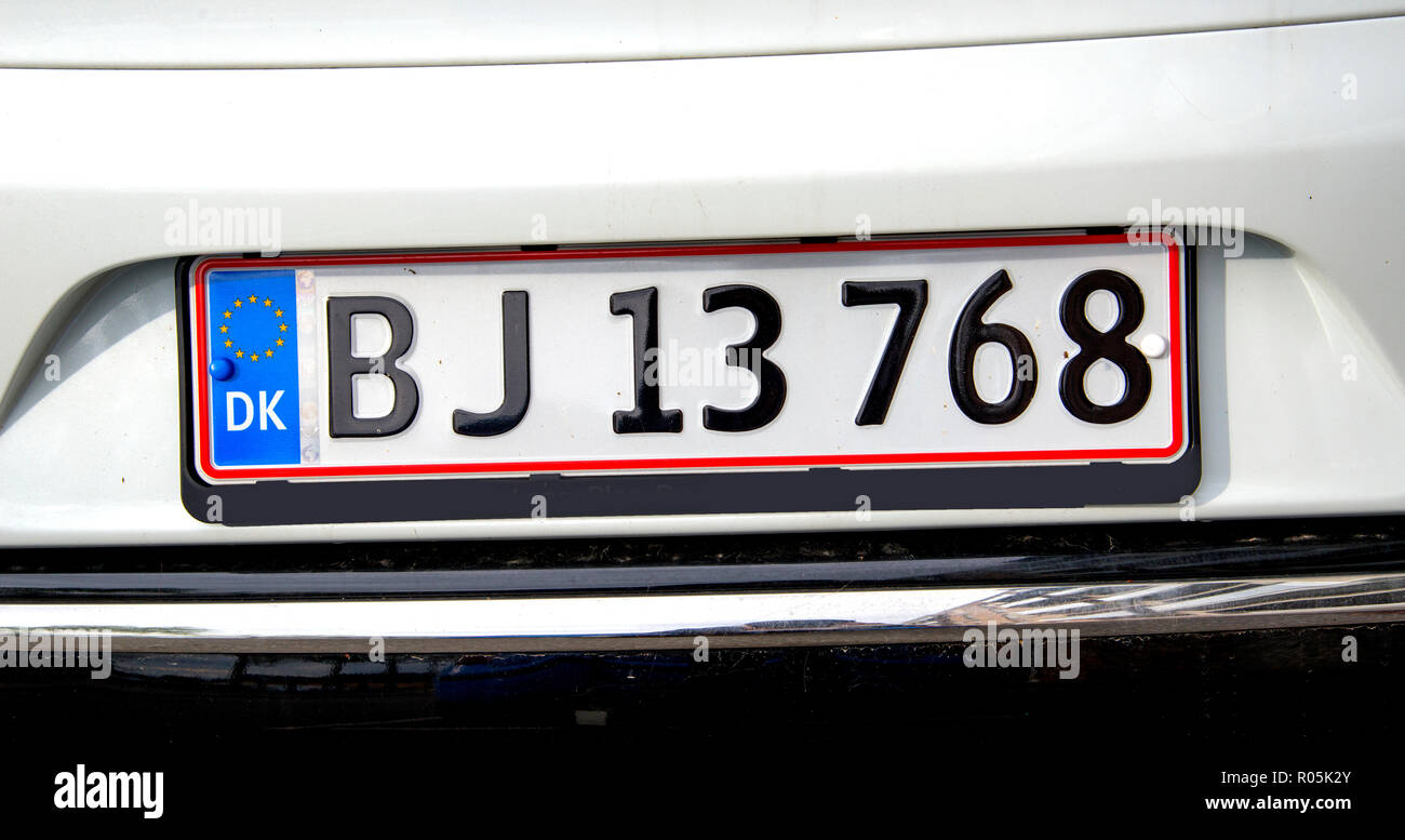 License Plate Copenhagen Denmark Capital City Stock Photo Alamy