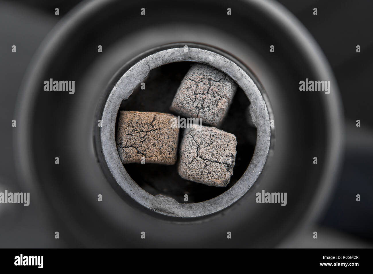 Close-up of a top of hookah with coconut coal Stock Photo - Alamy