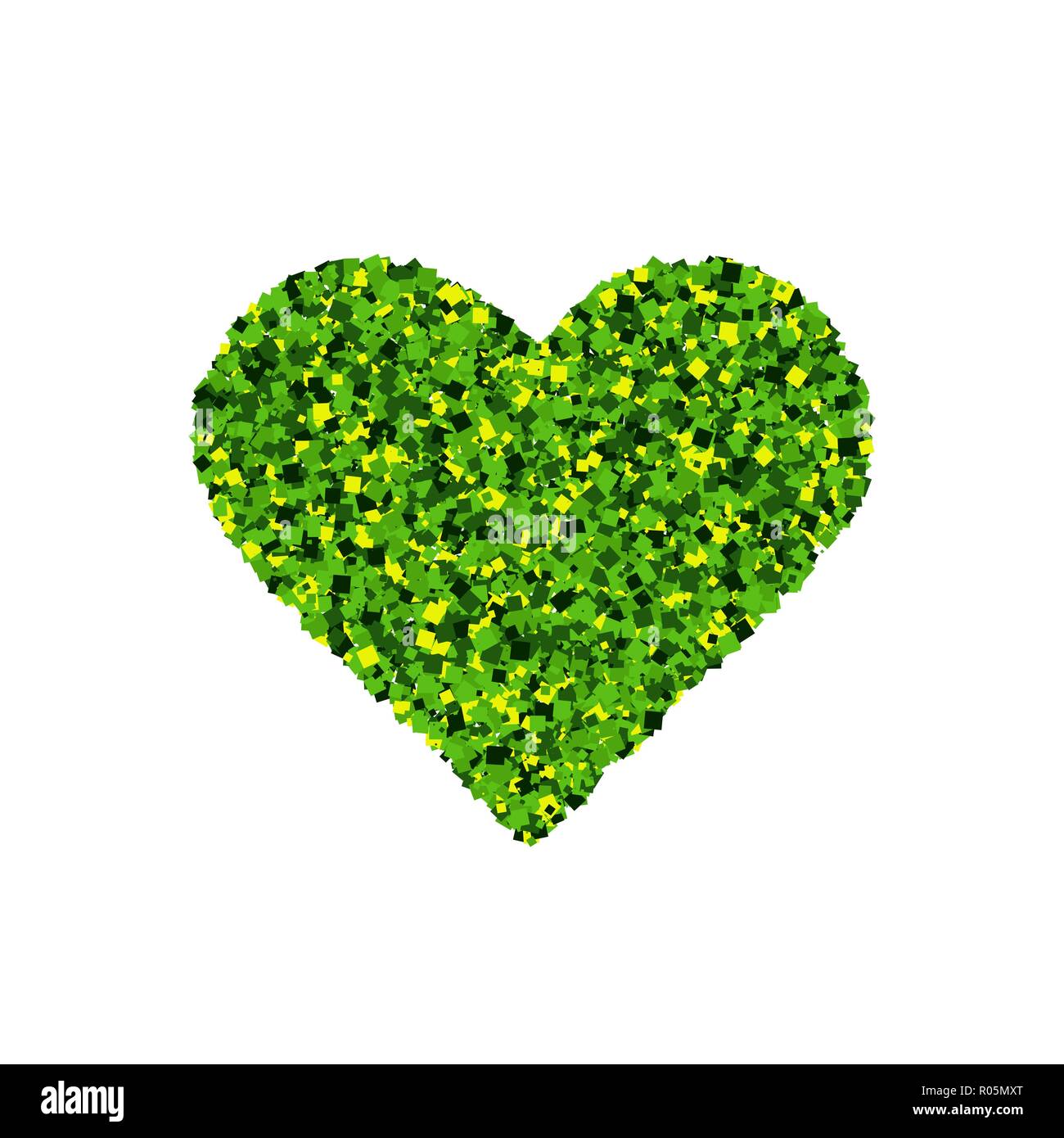 Green and yellow heart isolated on white background. St. Patrick's Day symbol.  Vector illustration,eps 10. Stock Vector