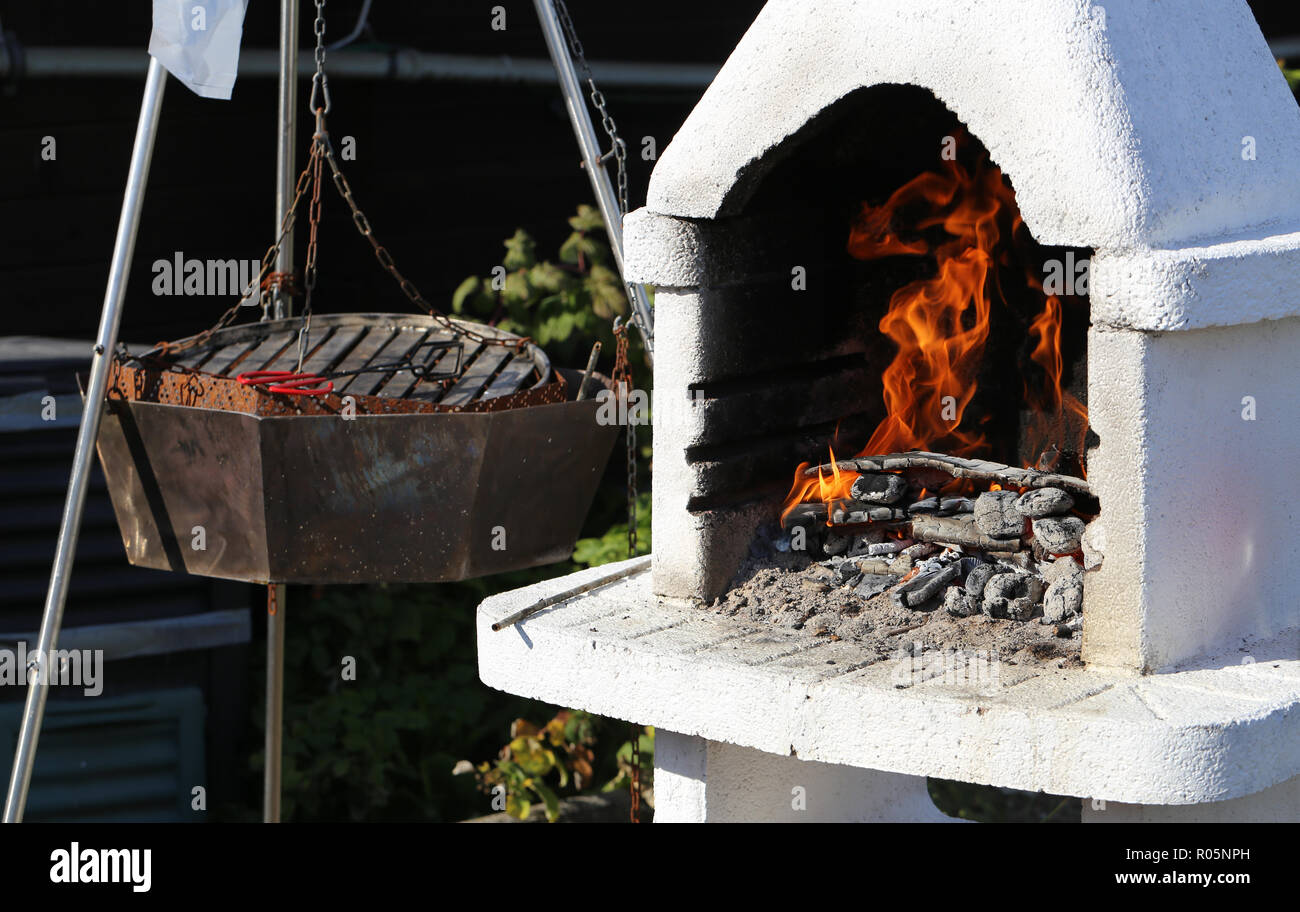 Oven in the garden for barbecue. Stock Photo