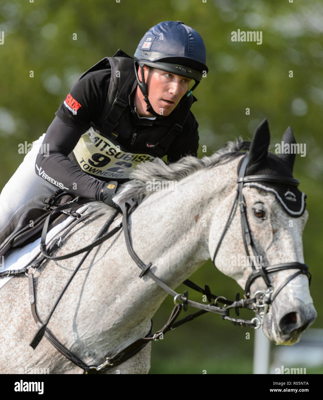 Oliver Townend and BALLAGHMOR CLASS during the cross country phase, Mitsubishi Motors Badminton Horse Trials, Gloucestershire, 2018 Stock Photo