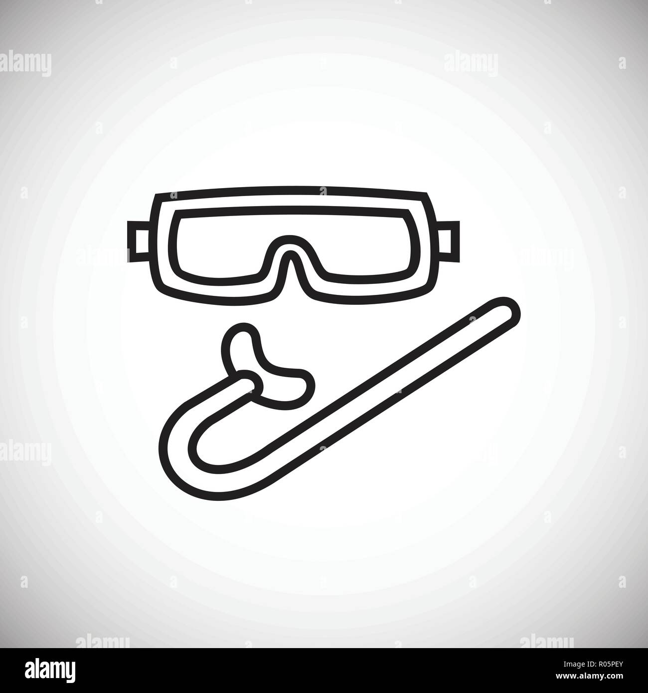 Snorkel with mask thin line on white background Stock Vector Image ...