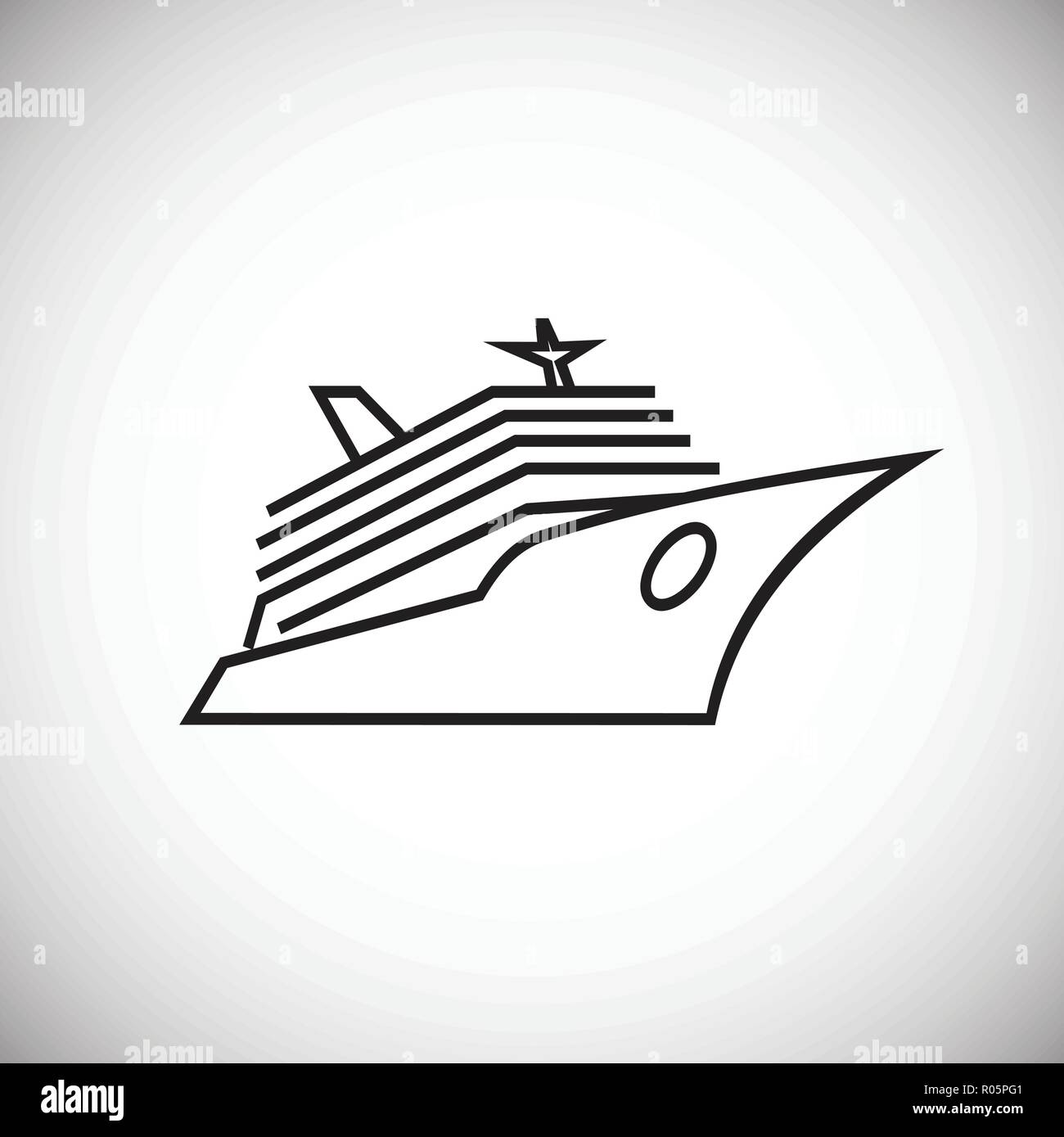 Ship water transportation thin line on white background Stock Vector ...