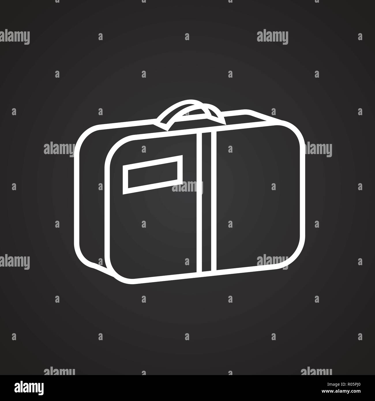 Summer luggage thin line on black background Stock Vector Image & Art ...