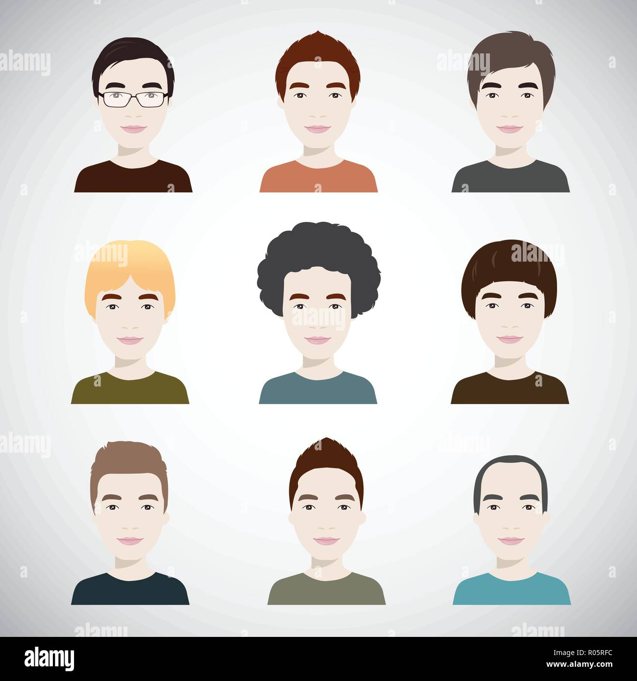 young handsome men with various hairstyle, illustration vector Stock Vector  Image & Art - Alamy