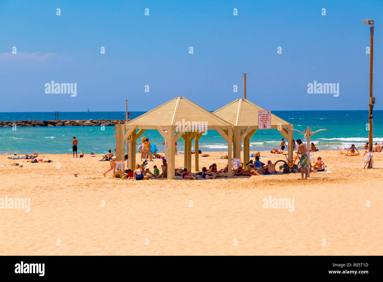 Tel AvivYafo, Israel June 6, 2018 View from the beach promenade of