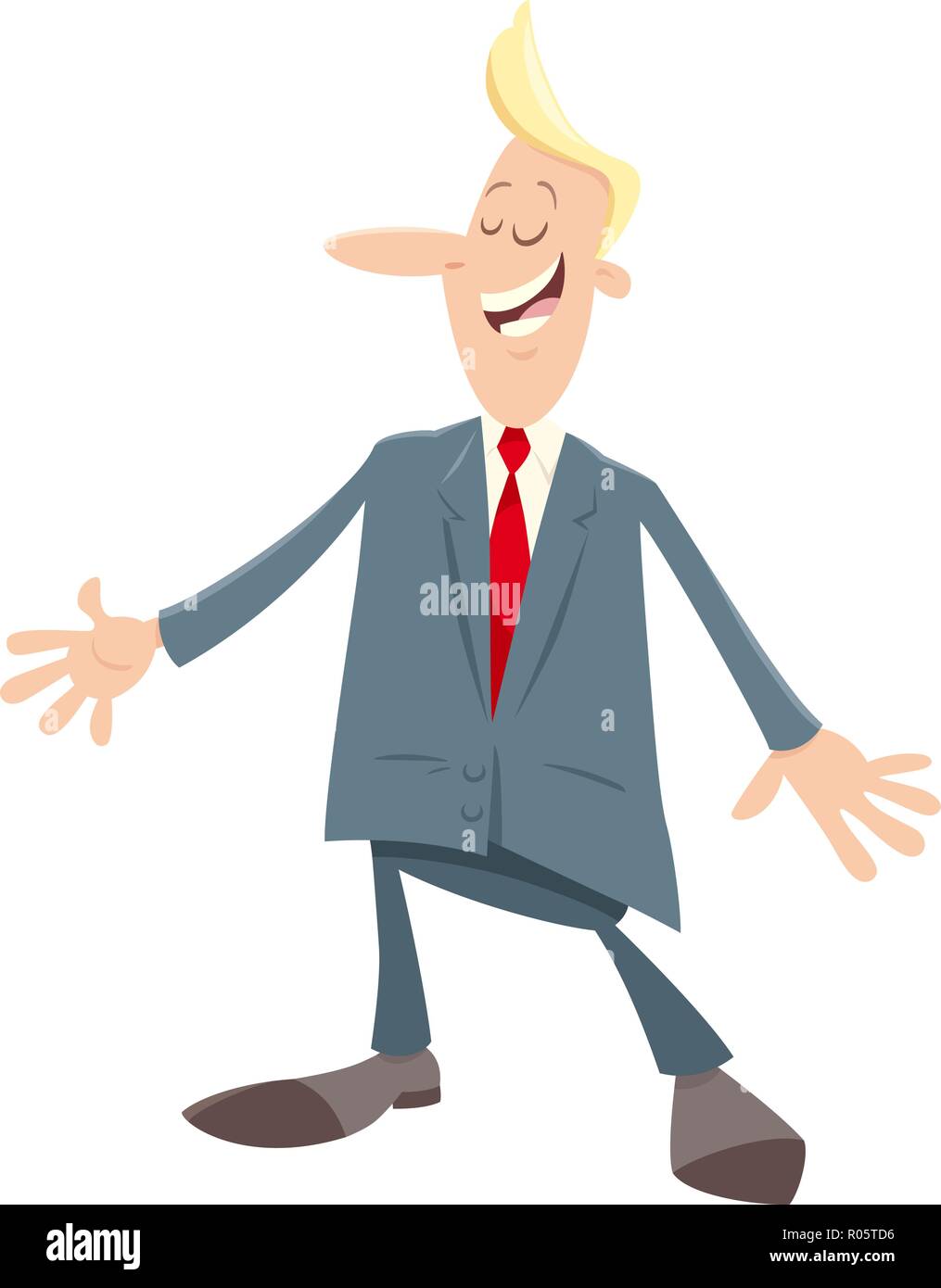 Cartoon Illustration of Man or Businessma…