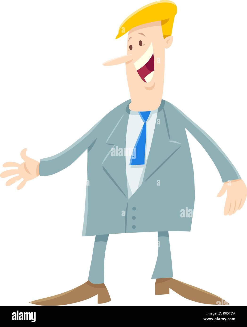 Cartoon Illustration of Man or Businessman Character Giving a Speech ...
