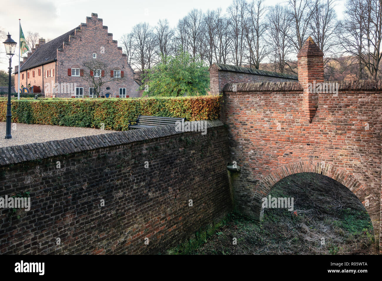 The Dried Up Moat Of Doorwerth Castle In The Netherlands Stock Photo the-dried-up-moat-of-doorwerth-castle-in-the-netherlands-stock-photo