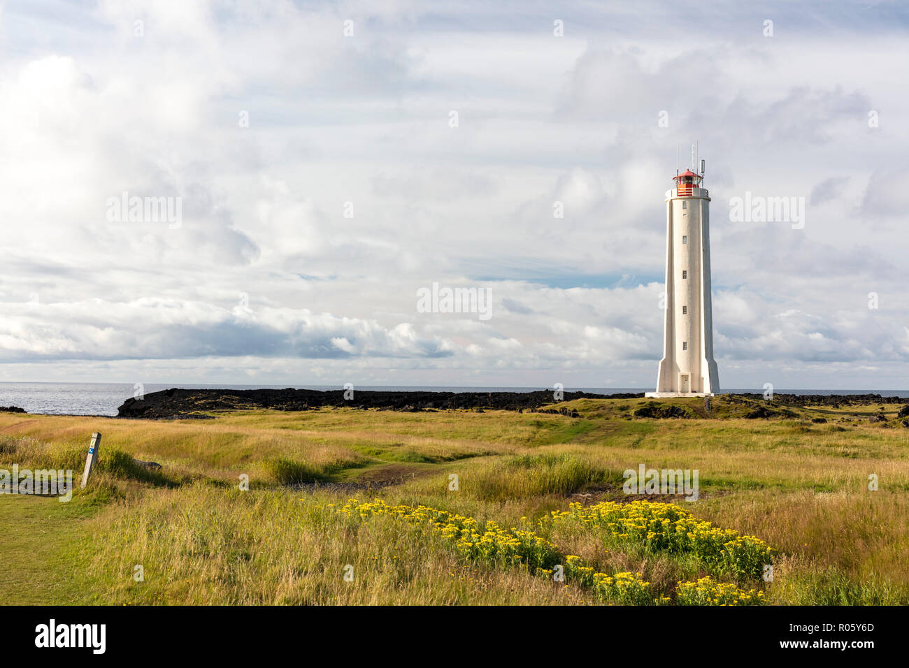 Malarrif Lighthouse, Snaefellsnes Peninsula, West Iceland, Iceland Stock Photo