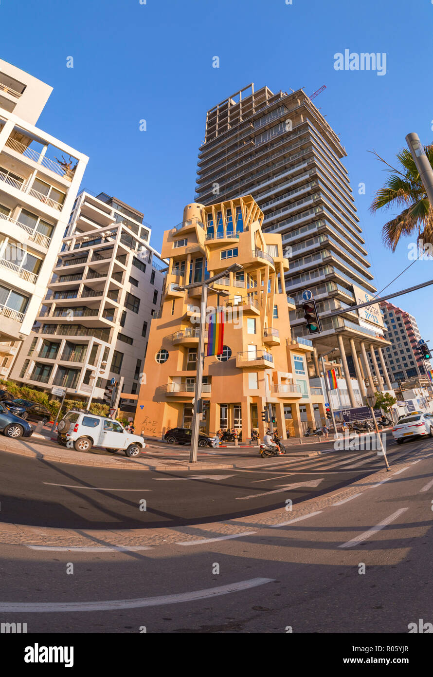 Tel Aviv-Yafo, Israel - June 6, 2018: Generic architecture and cityscape from Tel Aviv, Modern and old buildings in the central streets of Tel Aviv-Ya Stock Photo