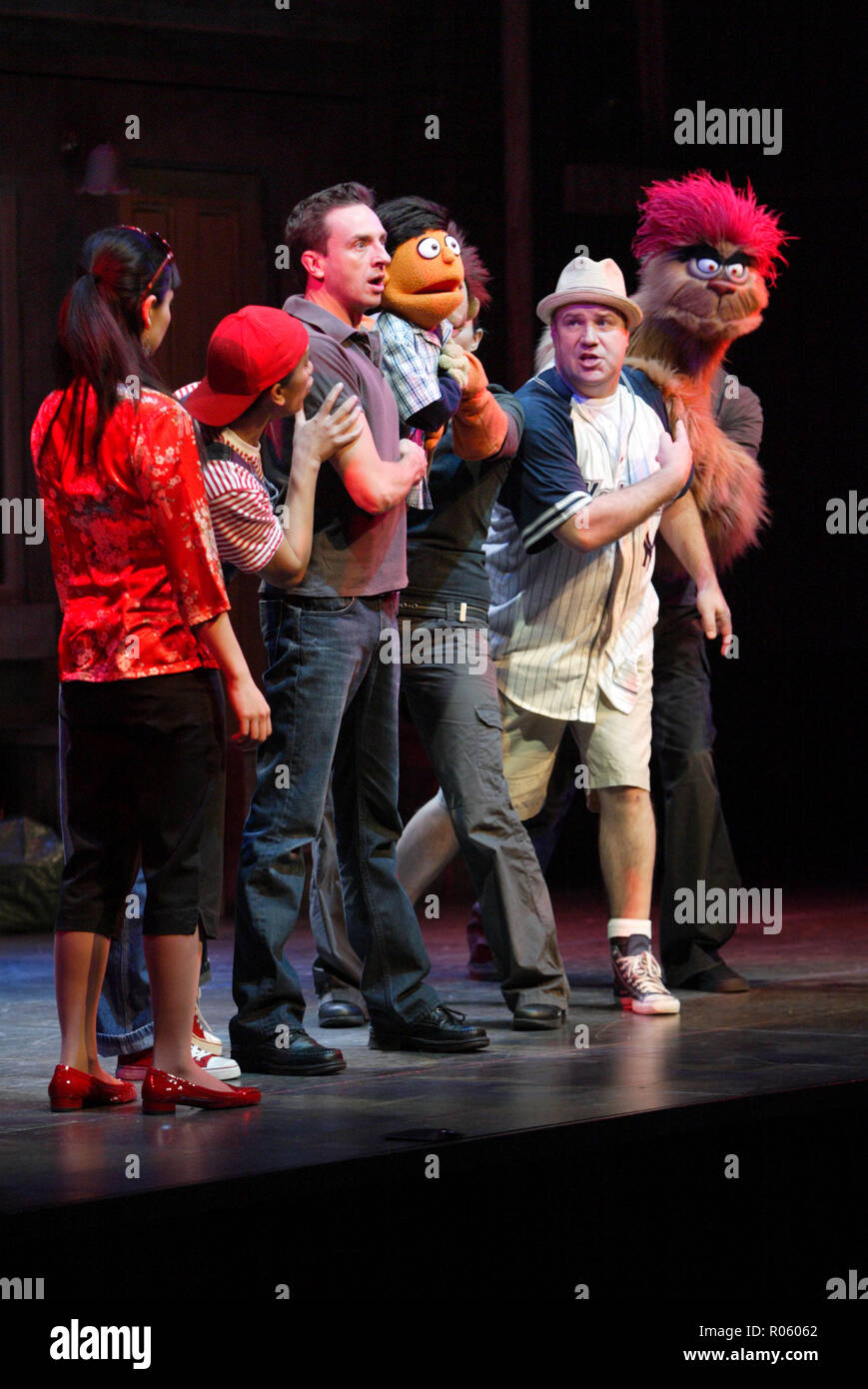 Cast and puppets from the adultoriented 'Avenue Q' puppet show in a