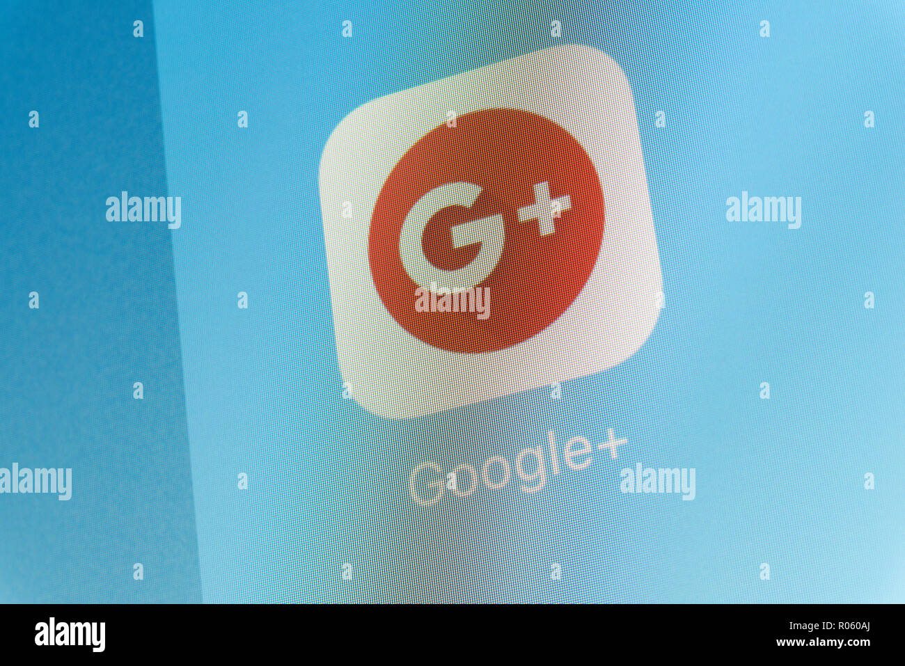 Google+ App on cellphone screen Stock Photo
