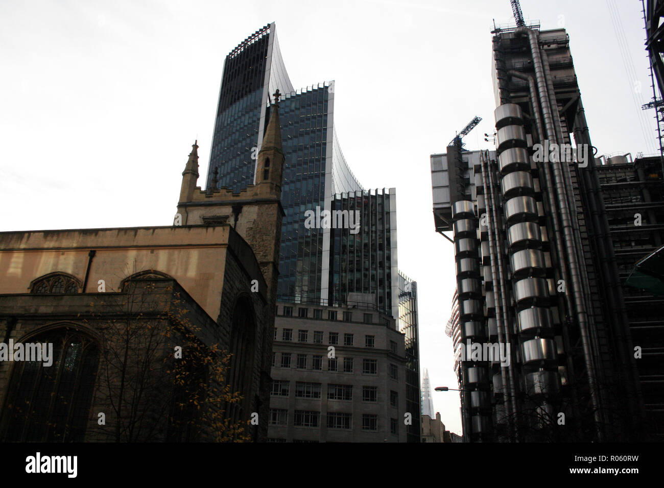 Lloyd's Building and adjacent structures, London, England Stock Photo