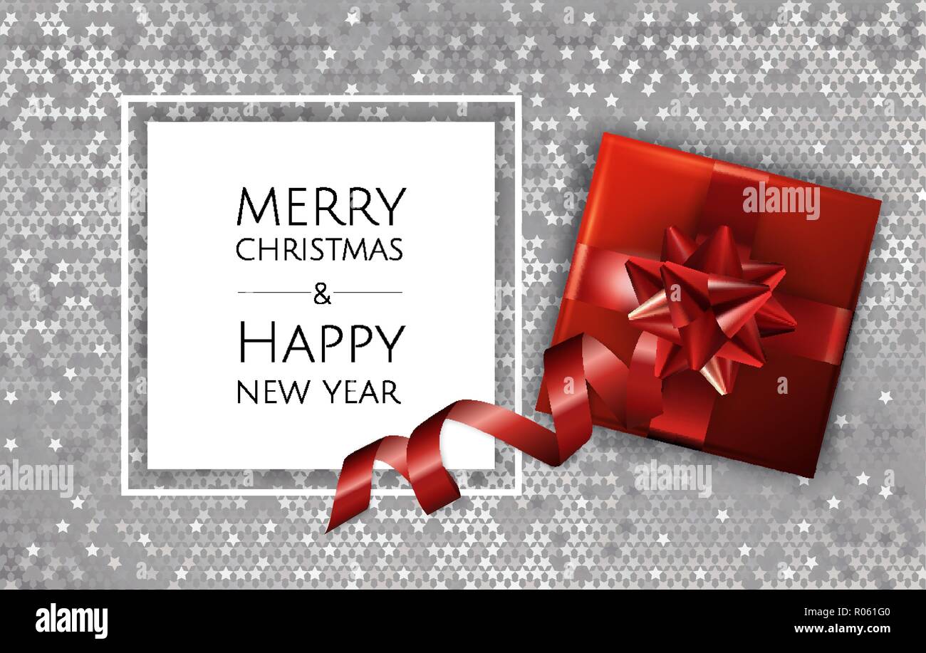 Vector Merry Christmas And Happy New Year background with golden star ...