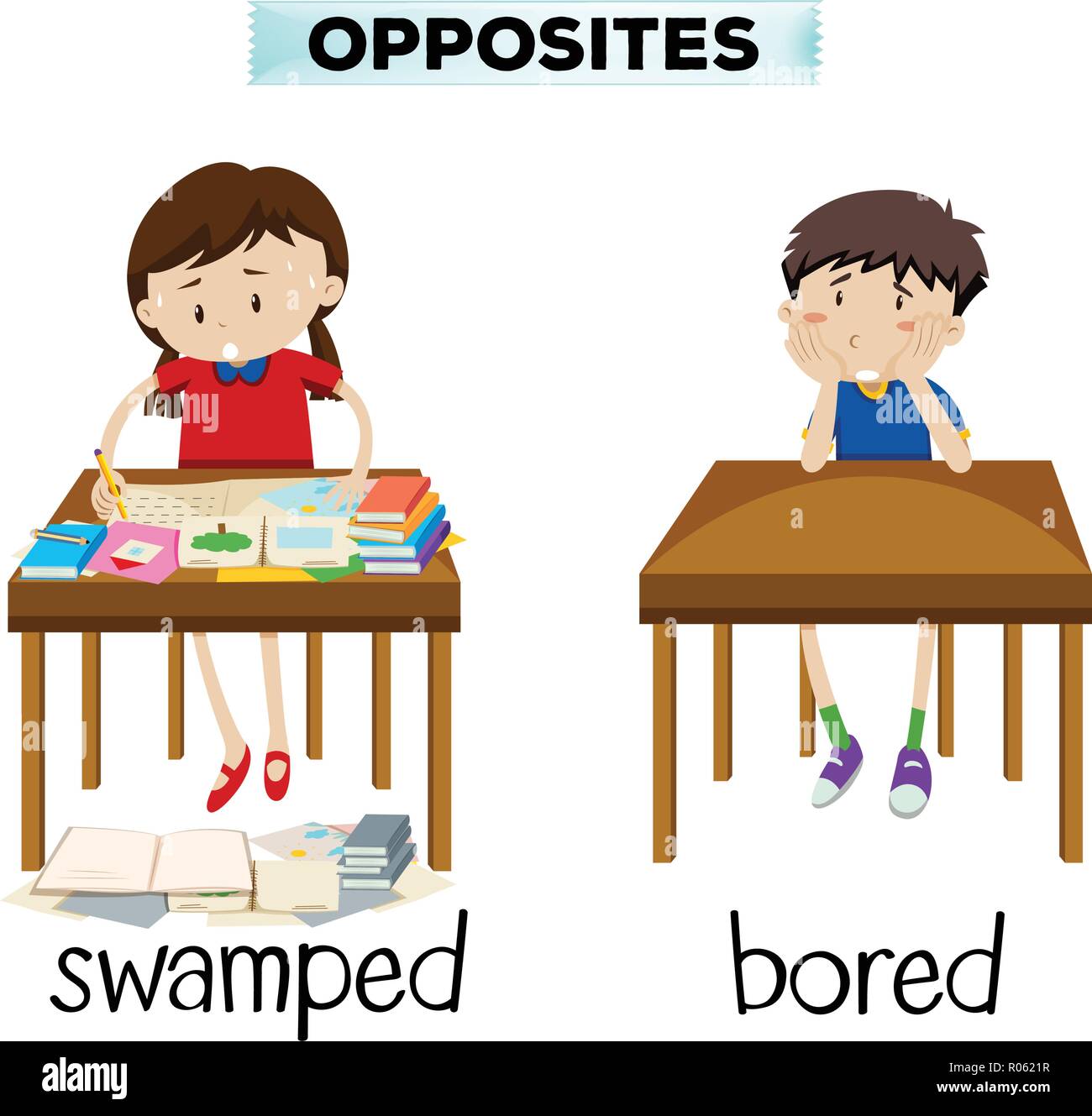 Opposite words with tall and short illustration Stock Vector Image & Art -  Alamy