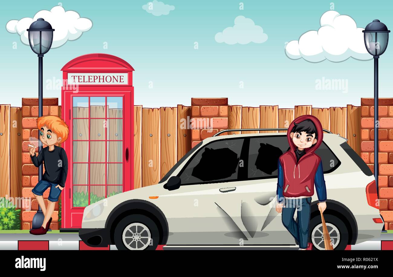 Urban street teenager in town illustration Stock Vector Image & Art - Alamy