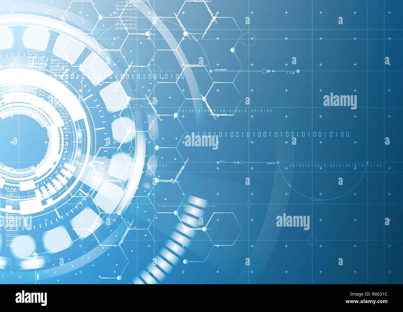 Abstract technological future interface blueprint drawing vector ...