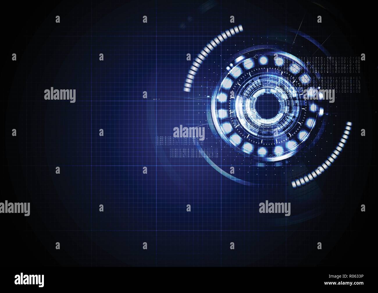 Technological abstract digital cyber light interface background vector ...