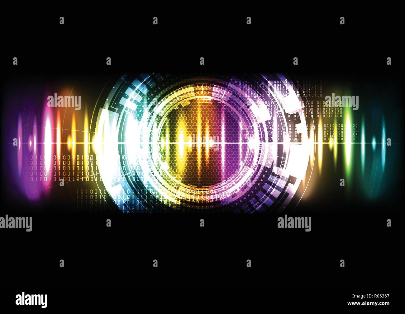 Technological abstract modern light digital interface background vector ...