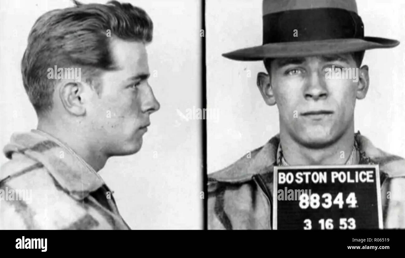 JAMES 'WHITEY' BULGER (1929-2018) American gangster and FBI informer after his arrest in Boston in 1953. Photo: FBI Stock Photo