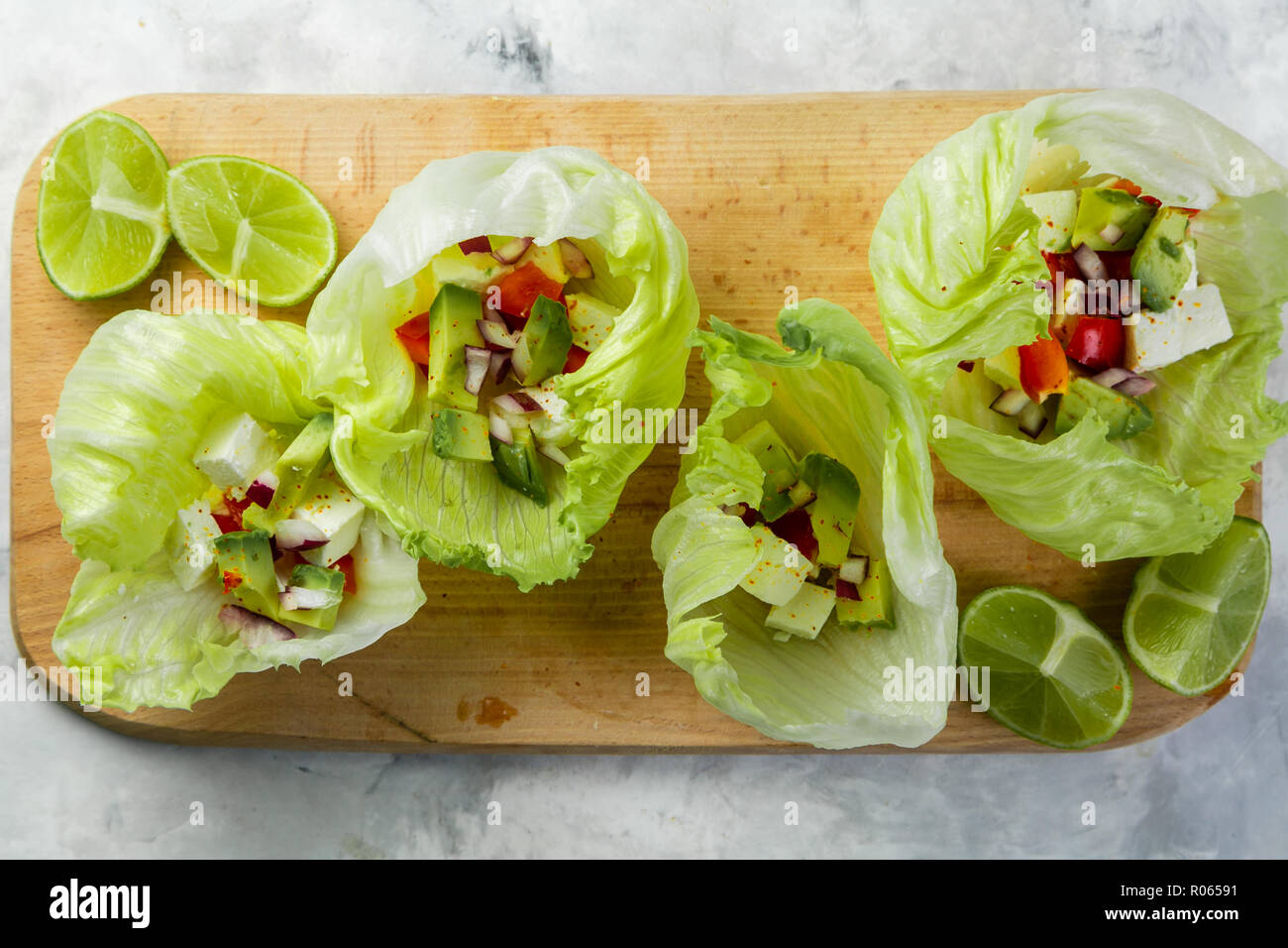 Low carb taco alternative shellless taco, copy space Stock Photo Alamy