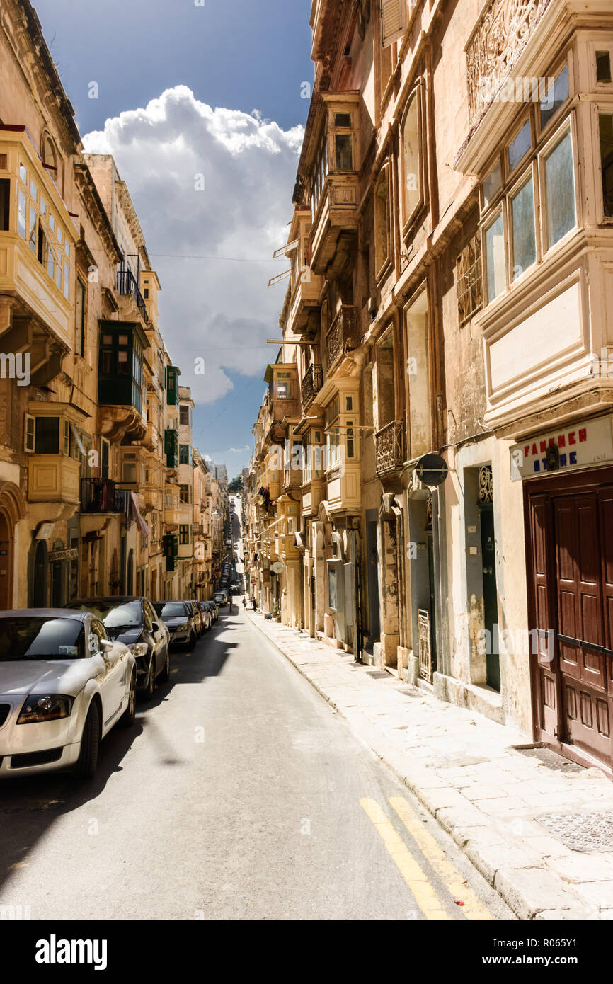 view and glimpses of the city of Malta Valletta Stock Photo