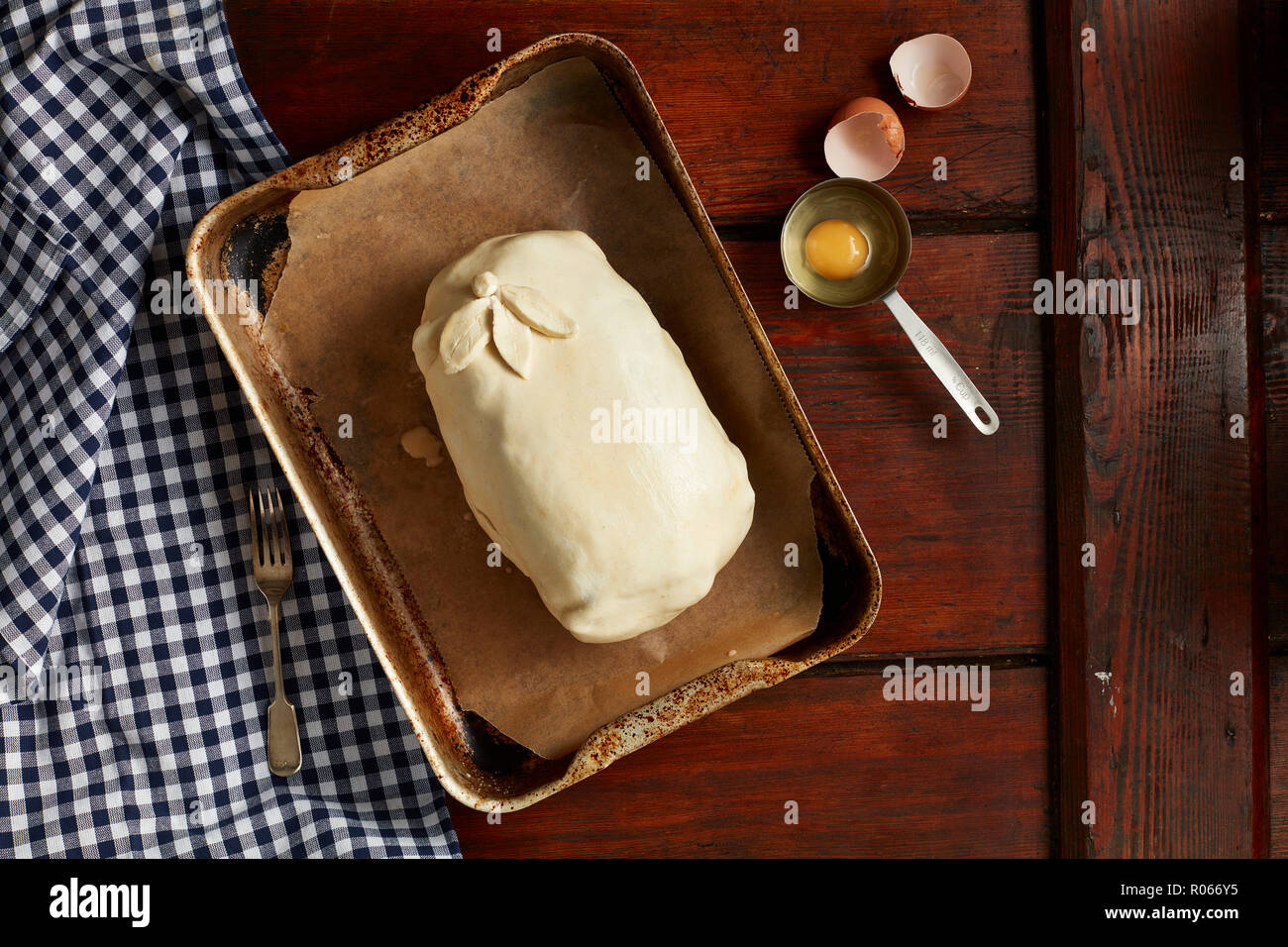 Lamb with plums in pastry Stock Photo
