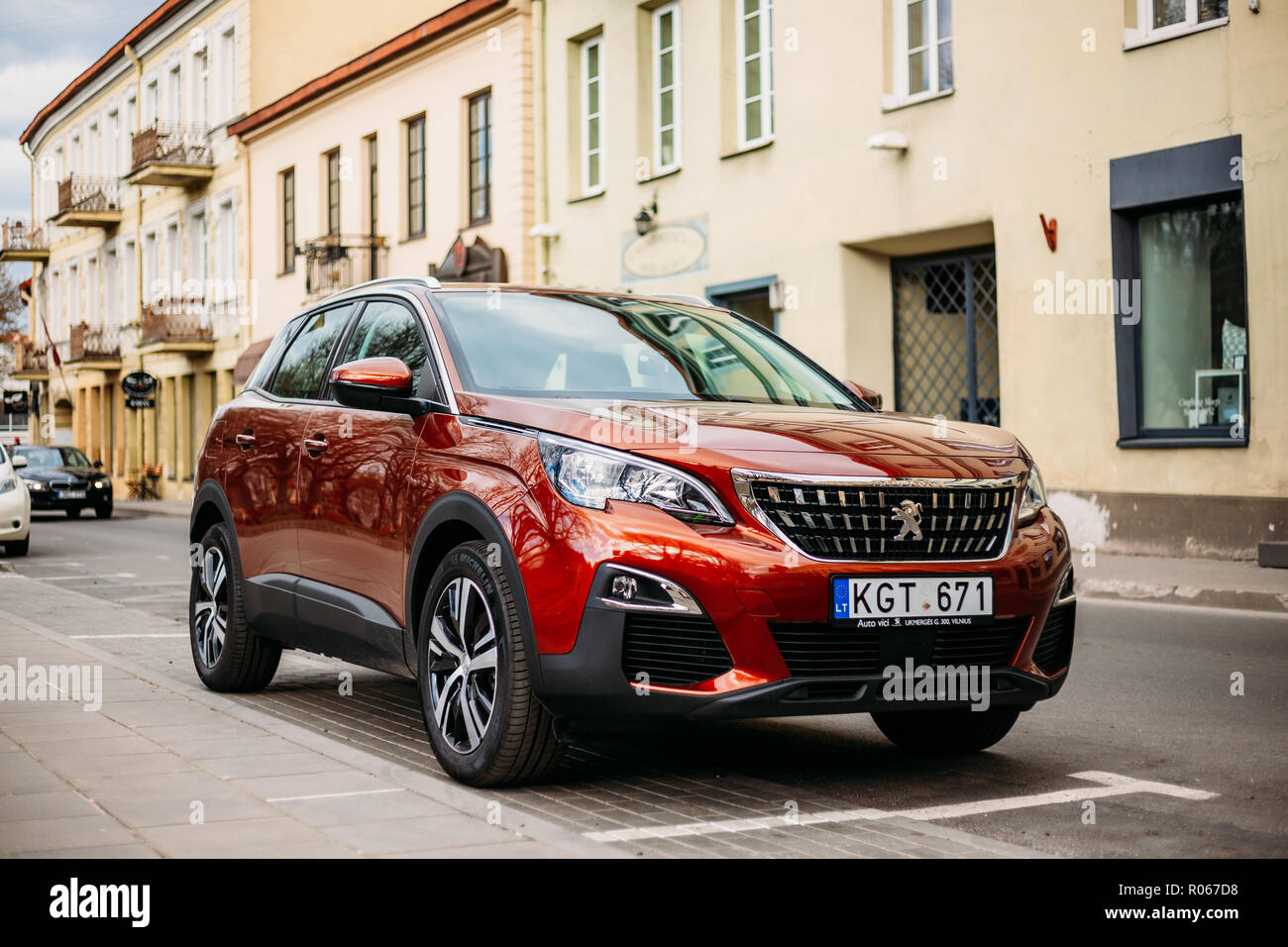Vilnius, Lithuania - April 19, 2018: Peugeot 3008 Is A Compact Crossover Suv Manufactured By French Automaker Peugeot. Stock Photo