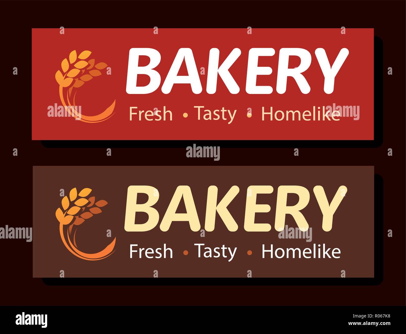 Signboard banner of Bakery. Beautiful conspicuous vector for Bakery with Ear of Wheat illustration and Title. Stock Vector