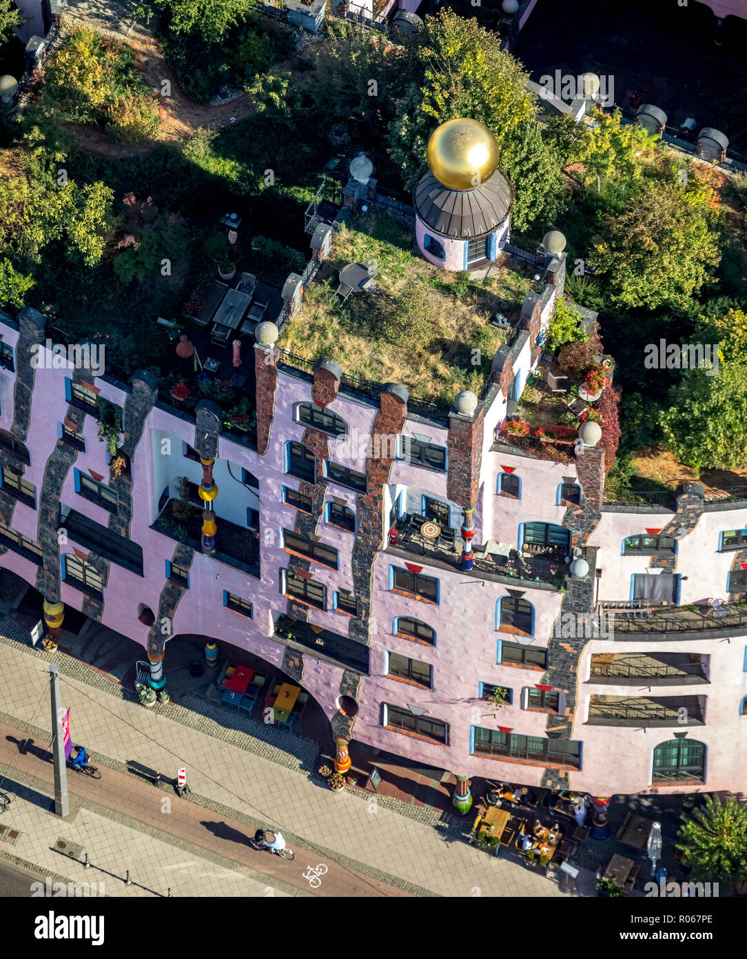 Aerial View, Green Citadell, Hundertwasser House, Arthotel Magdeburg
