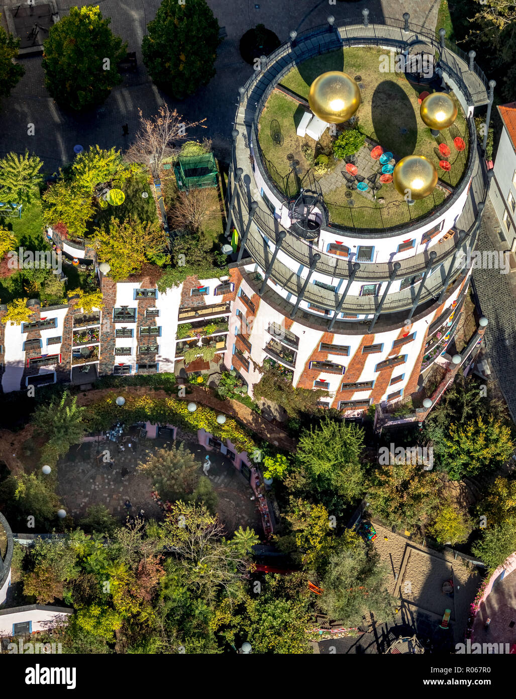 Aerial View, Green Citadell, Hundertwasser House, Arthotel Magdeburg