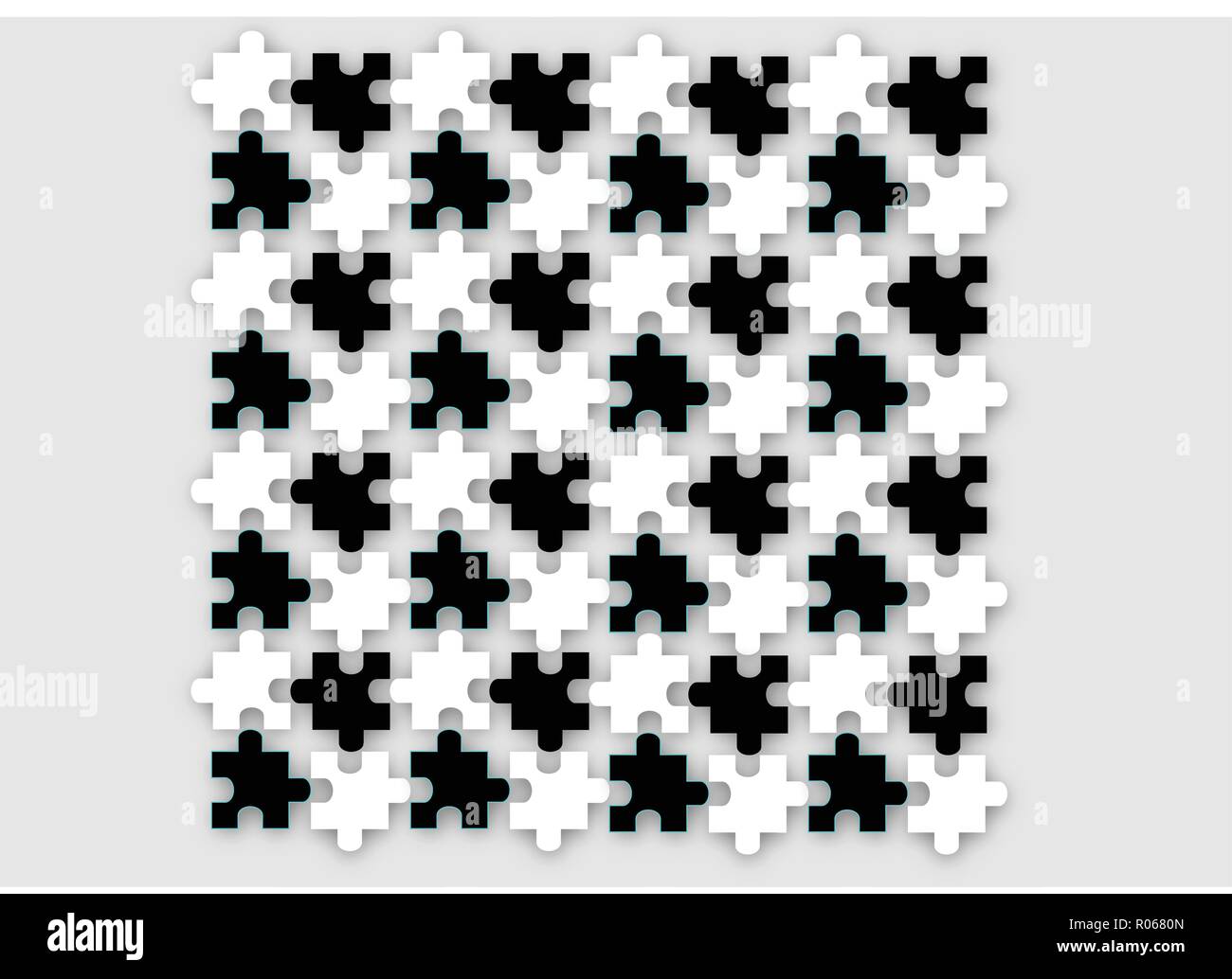 Colored puzzle pieces in series Stock Vector