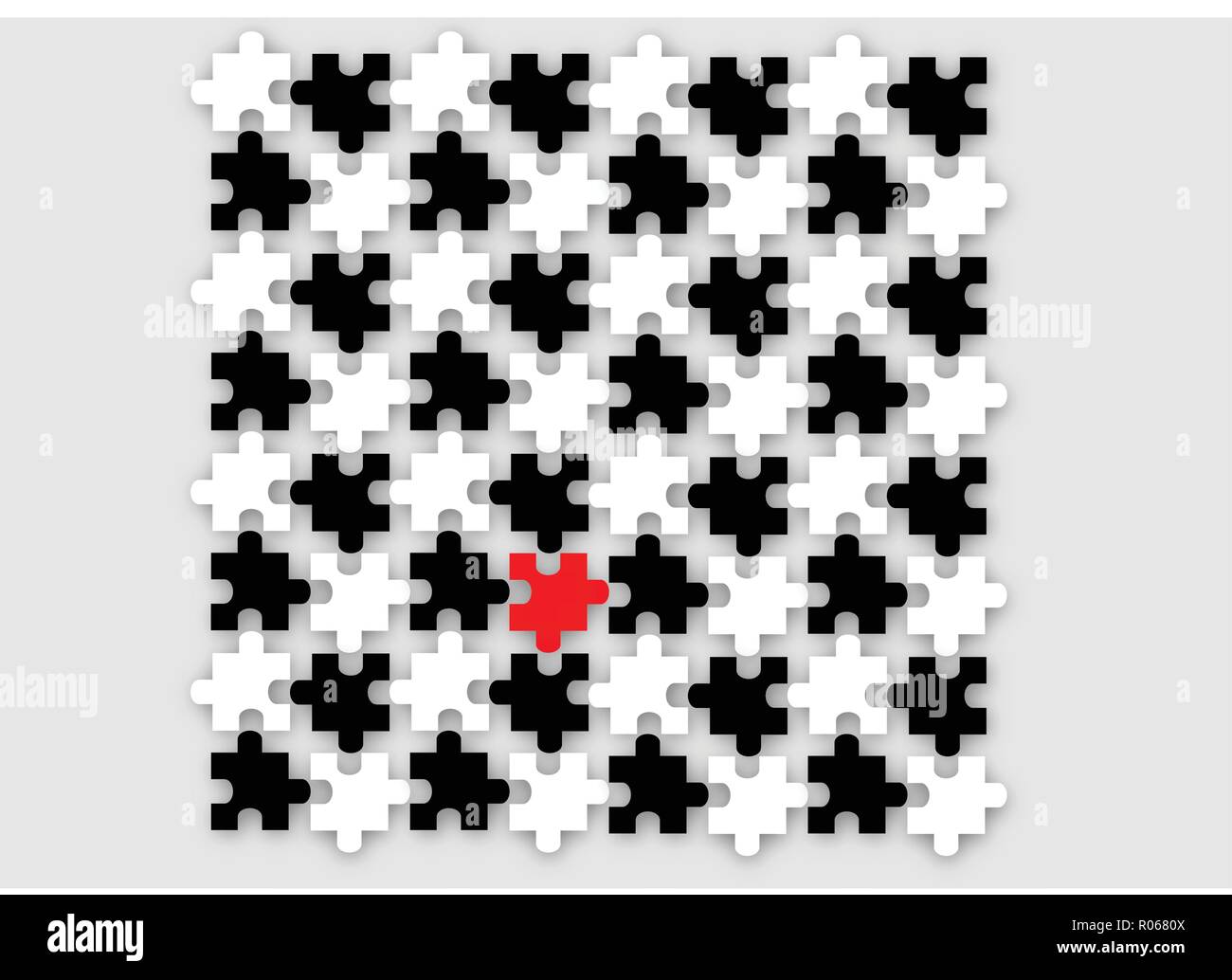 Colored puzzle pieces in series Stock Vector