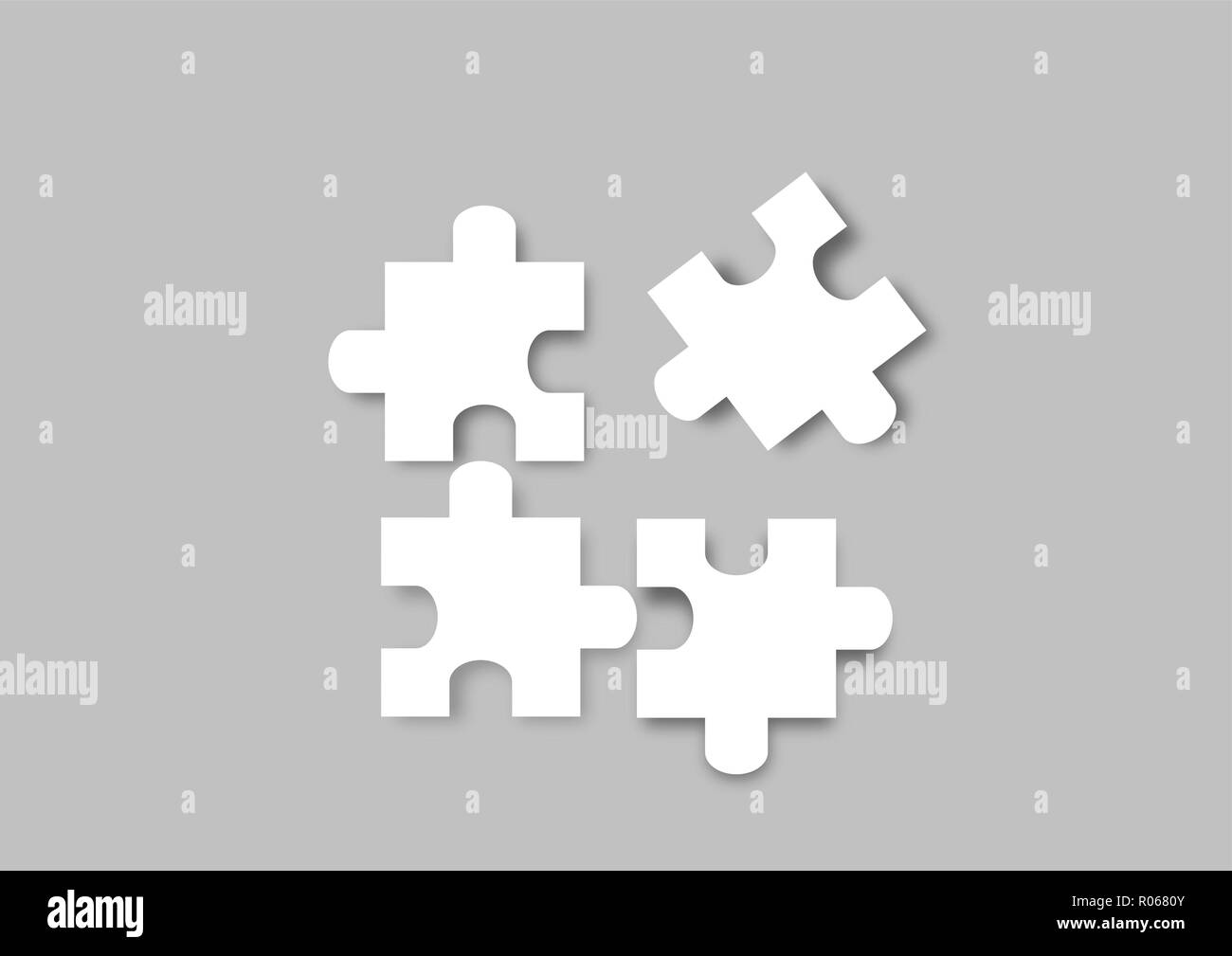 Colored puzzle pieces in series Stock Vector