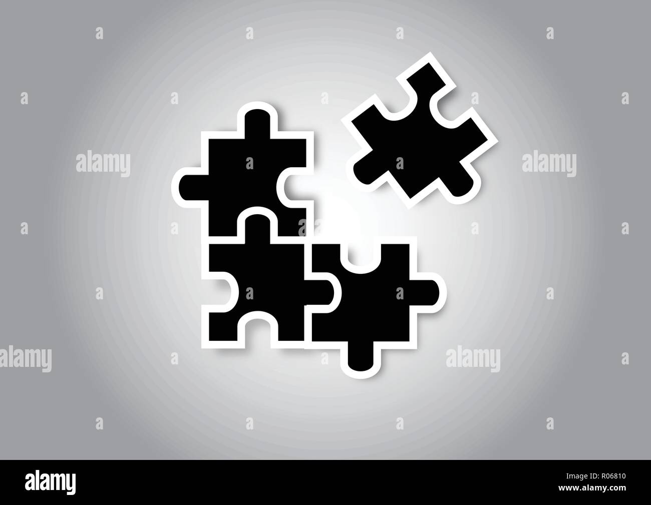 Colored puzzle pieces in series Stock Vector