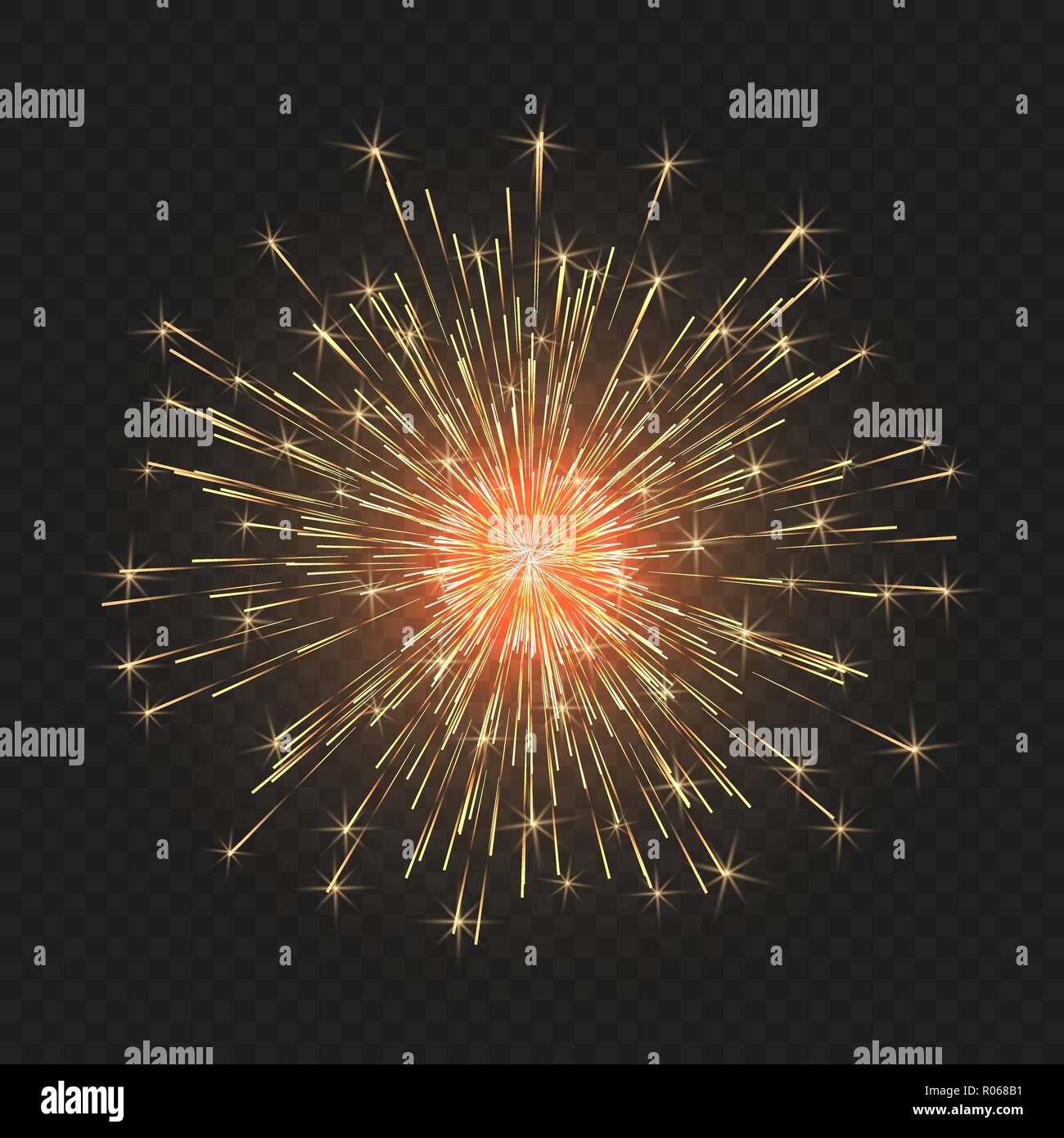 Festive bright fireworks. Element for celebrations and holidays. Vector ...