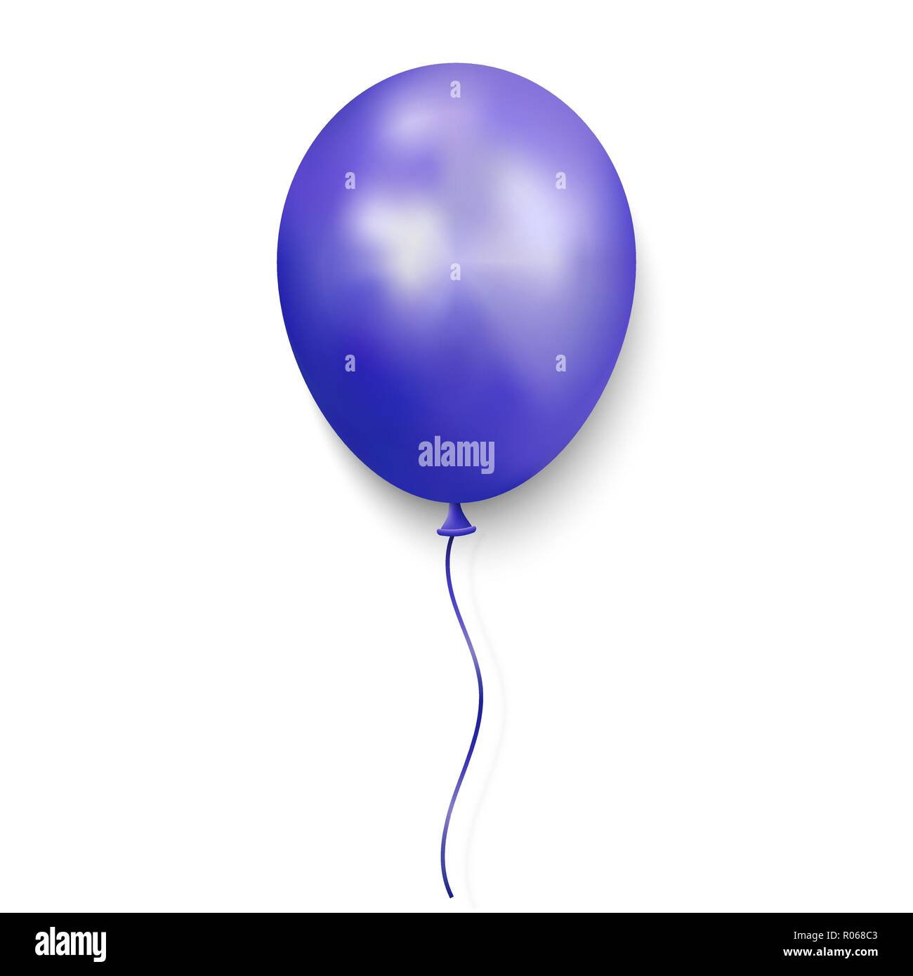 Realistic blue glossy balloon on white background. vector illustration ...
