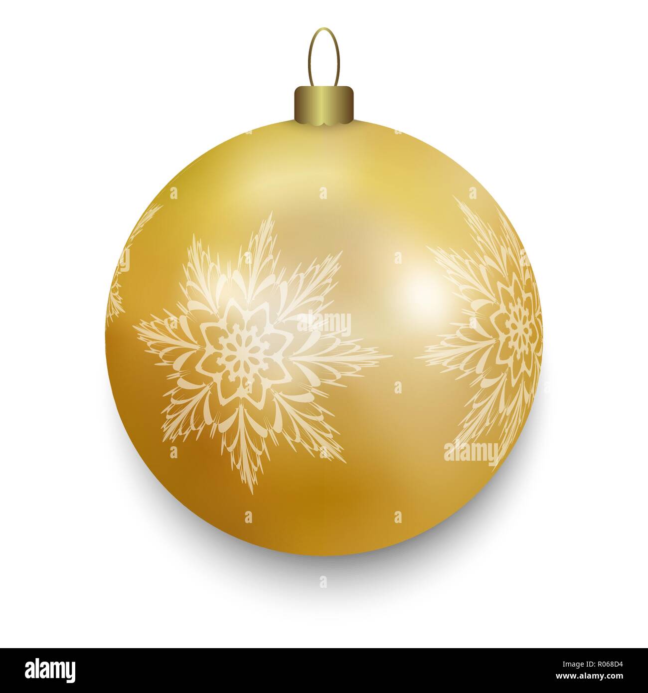 Gold Christmas ball isolated on white background. Vector illustration ...