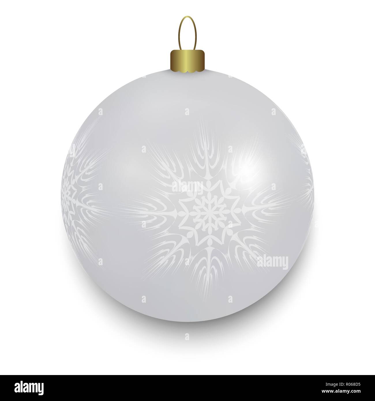 white Christmas ball isolated on white background. Vector illustration ...