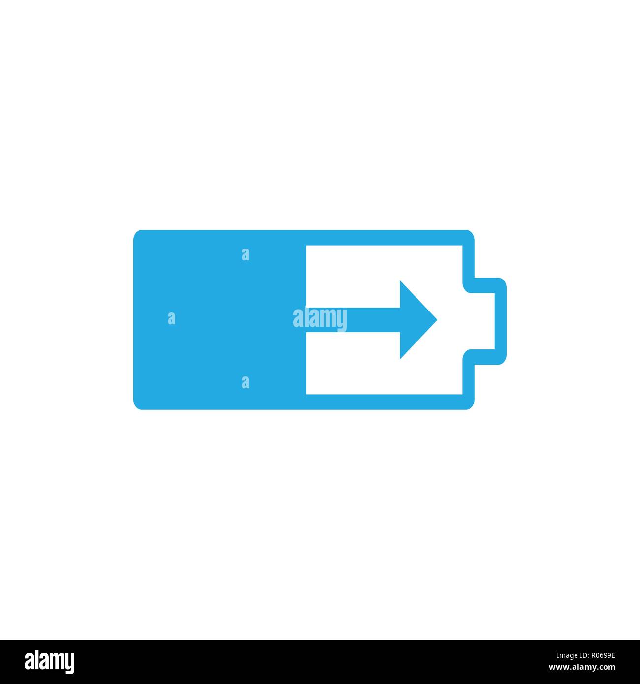 Battery load icon. Battery charge. Vector illustration, flat design. Stock Vector