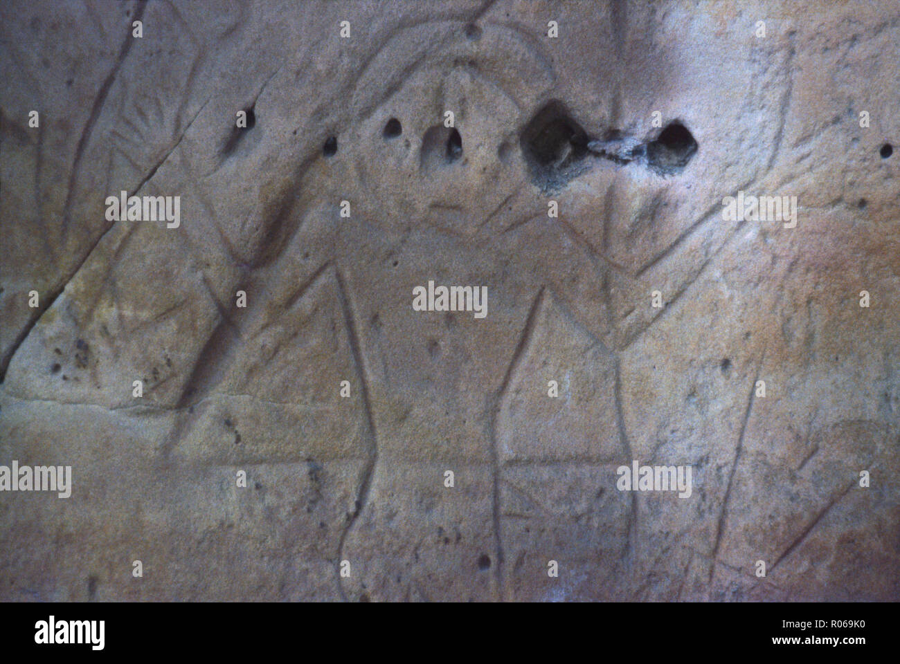 Native American petroglyph, Black Hills, South Dakota. Photograph Stock Photo