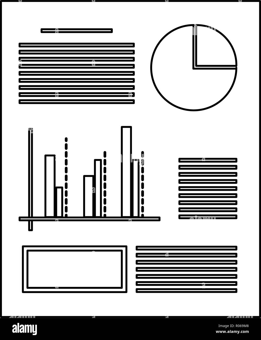 Statistics graph sheet symbol vector illustration graphic design Stock Vector