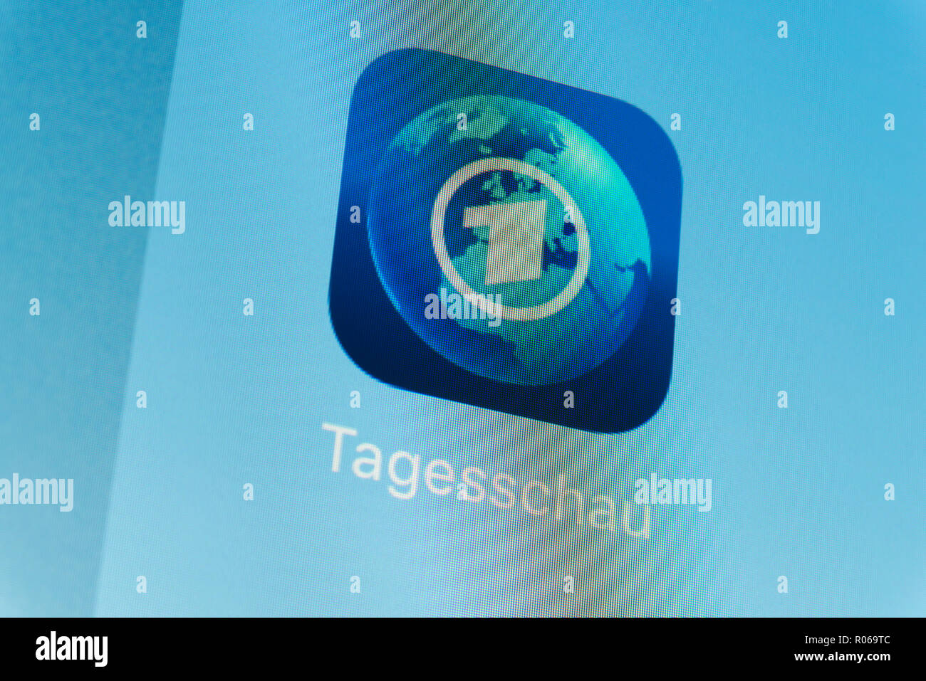 Tagesschau App on cellphone screen Stock Photo