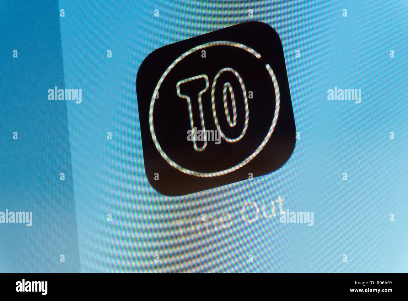 Time Out App on cellphone screen Stock Photo Alamy