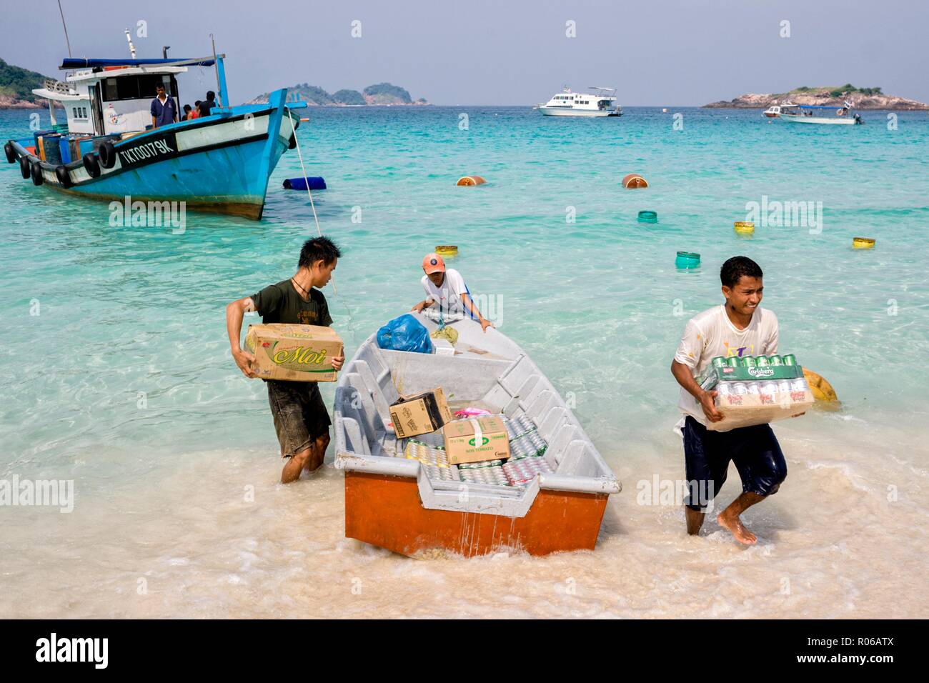 Malaysia, Redang Island, Redang Island is famous for its crystal clear waters,but all the supplies come from the continent Stock Photo
