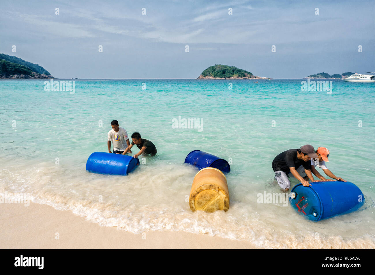 Malaysia, Redang Island, Redang Island is famous for its crystal clear waters,but all the supplies come from the continent Stock Photo